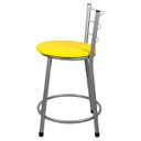 Ver imagem 3 de Kit 4 Banquetas Baixa para Cozinha Epoxi Prata - Assento Amarelo