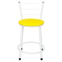 Ver imagem 4 de Kit 4 Banquetas Baixa Epoxi Branca - Assento Amarelo