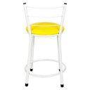 Ver imagem 5 de Kit 2 Banquetas Baixa Epoxi Branca - Assento Amarelo