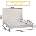 Ver imagem 4 de Kit Cabeceira e Base Cama Box Orgânica Montreal 164x215cm Queen Size Bouclê - Sofa Store:bouclê Bege