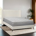 Ver imagem 3 de Kit Cabeceira e Base Cama Box Orgânica Montreal 164x215cm Queen Size Bouclê - Sofa Store:bouclê Bege