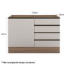 Balcão de Pia 4 Gavetas Etna Carvalho OAK Off White – Poliman - 3