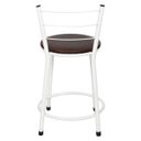 Ver imagem 5 de Kit 2 Banquetas Baixa Epoxi Branca - Assento Marrom