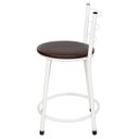 Ver imagem 4 de Kit 2 Banquetas Baixa Epoxi Branca - Assento Marrom