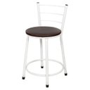 Ver imagem 2 de Kit 2 Banquetas Baixa Epoxi Branca - Assento Marrom