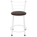 Ver imagem 3 de Kit 2 Banquetas Baixa Epoxi Branca - Assento Marrom