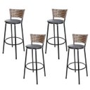 Ver imagem 1 de Kit 4 Banquetas Alta Ratan Hawai Cappuccino - Assento Preto