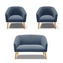 Ver imagem 1 de Kit 01 Namoradeira 02 Lugares E 02 Poltronas Azul Marinho