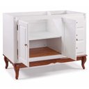 Ver imagem 4 de Balcão para Pia 2 Pta 3 Gav Hanover com Pés Luis Xv 93x120x53cm (a X L X P) - Branco-Imbuia
