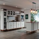 Ver imagem 2 de Balcão para Pia 2 Pta 3 Gav Hanover com Pés Luis Xv 93x120x53cm (a X L X P) - Branco-Imbuia