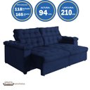 Ver imagem 2 de Sofá New Austrália 210cm Retratil Reclinavel Suede Azul – Ws.