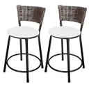 Ver imagem 1 de Kit 2 Banquetas Baixa Hawai Café - Assento Branco