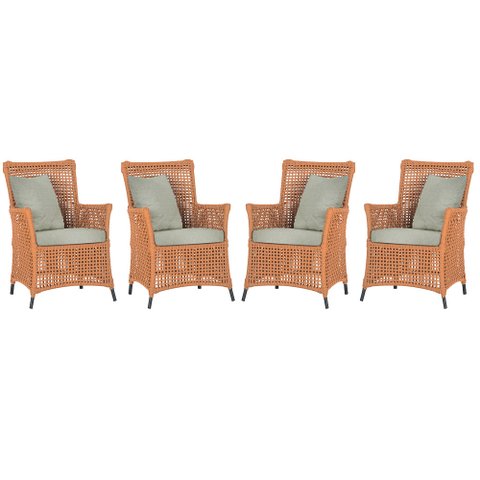 4 Poltronas Igapó Alumínio Micro Pintura Preta Corda Náutica Estofado 3