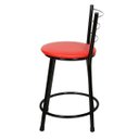 Ver imagem 4 de Kit 4 Banquetas Baixa Epoxi Preto - Assento Vermelho