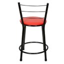 Ver imagem 5 de Kit 4 Banquetas Baixa Epoxi Preto - Assento Vermelho