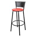 Ver imagem 2 de Kit 2 Unidades Banquetas Bistro Ratan Hawai Preto - Assento Vermelho