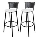 Ver imagem 1 de Kit 2 Unidades Banquetas Bistro Ratan Hawai Preto - Assento Branco