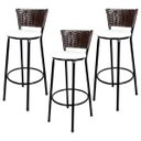 Ver imagem 1 de Kit 3 Banquetas Alta Ratan Hawai Café - Assento Branco