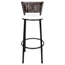 Ver imagem 3 de Kit 3 Banquetas Alta Ratan Hawai Café - Assento Branco