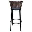 Ver imagem 5 de Kit 3 Banquetas Alta Ratan Hawai Café - Assento Preto