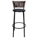 Ver imagem 2 de Kit 3 Banquetas Alta Ratan Hawai Café - Assento Preto