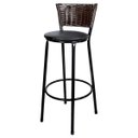 Ver imagem 4 de Kit 3 Banquetas Alta Ratan Hawai Café - Assento Preto