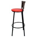 Ver imagem 3 de Kit 3 Banquetas Alta Ratan Hawai Café - Assento Vermelho