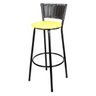 Banqueta Alta Ratan Hawai Preto - Assento Amarelo - 1