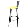 Banqueta Alta Ratan Hawai Preto - Assento Amarelo - 3