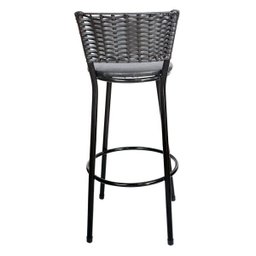 Banqueta Alta Ratan Hawai Preto - Assento Preto - 4