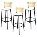 Ver imagem 1 de Kit 3 Banquetas Alta Ratan Hawai Palha - Assento Branco