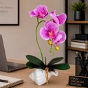 Ver imagem 3 de Arranjo Orquídea Artificial Vaso Decoração Enfeite Casa 40cm