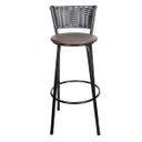 Ver imagem 3 de Kit 4 Unidades Banquetas Bistro Ratan Hawai Preto - Assento Marrom