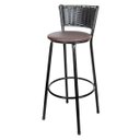 Ver imagem 2 de Kit 4 Unidades Banquetas Bistro Ratan Hawai Preto - Assento Marrom