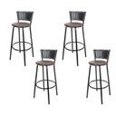 Ver imagem 1 de Kit 4 Unidades Banquetas Bistro Ratan Hawai Preto - Assento Marrom