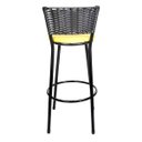 Ver imagem 5 de Kit 4 Unidades Banquetas Bistro Ratan Hawai Preto - Assento Amarelo