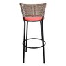 Banqueta Alta Ratan Hawai Cappuccino - Assento Vermelho - 4