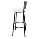 Ver imagem 3 de Kit 4 Unidades Banquetas Bistro Ratan Hawai Preto - Assento Branco