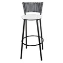 Ver imagem 2 de Kit 4 Unidades Banquetas Bistro Ratan Hawai Preto - Assento Branco