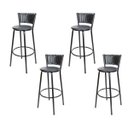 Ver imagem 1 de Kit 4 Unidades Banquetas Bistro Ratan Hawai Preto - Assento Preto