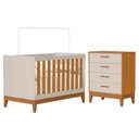 Ver imagem 1 de Jogo de Quarto Infantil Flip Cômoda 4 Gavetas e Berço Americano Areia Fosco/savana - Reller Mó