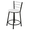 Ver imagem 1 de Kit 4 Unidades Banquetas Bistro Epoxi Preto - Assento Branco