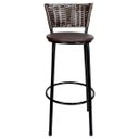 Ver imagem 3 de Kit 3 Banquetas Alta Ratan Hawai Café - Assento Marrom