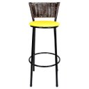 Ver imagem 2 de Banqueta Alta Ratan Hawai Café - Assento Amarelo
