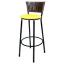 Ver imagem 1 de Banqueta Alta Ratan Hawai Café - Assento Amarelo