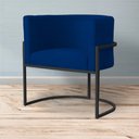 Ver imagem 5 de Poltrona Luana Suede Marinho Base Preto Sala Luxo - Fm