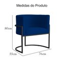 Ver imagem 7 de Poltrona Luana Suede Marinho Base Preto Sala Luxo - Fm
