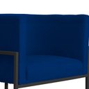 Ver imagem 6 de Poltrona Luana Suede Marinho Base Preto Sala Luxo - Fm