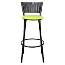 Ver imagem 3 de Kit 3 Unidades Banquetas Bistro Ratan Hawai Preto - Assento Verde