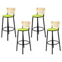 Ver imagem 1 de Kit 4 Banquetas Alta Ratan Hawai Palha - Assento Verde